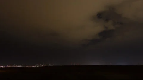 4K Timelapse of Thudnerstorm with Giant Lightning Stock Footage 54715114