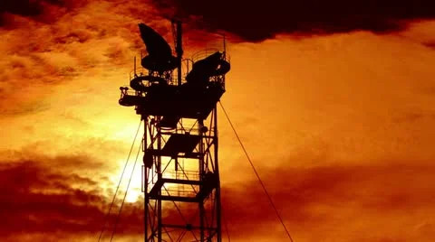 4K. timelapse transmission antenna in the sun. FULL HD, 4096x2304. Stock Footage