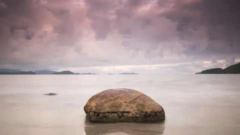 A 4K timelapse of the tropical beach Praia do Leo in Ubatuba. Stock Footage 107052541