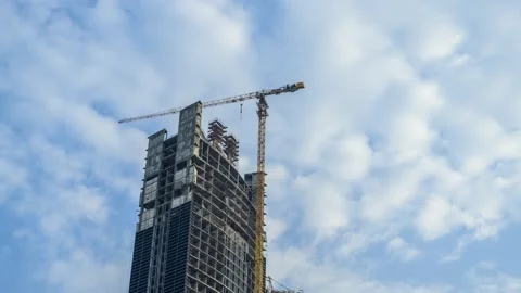 4K Timelapse of under construction building Video stock 150137856