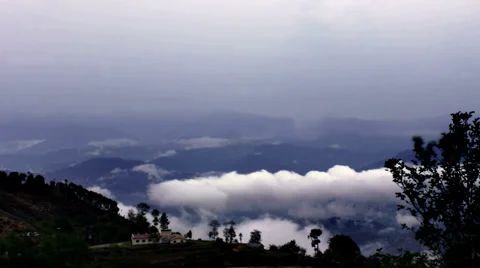 4K timelapse of valleys, hills, clouds. Nepal. Stock Footage 39844569