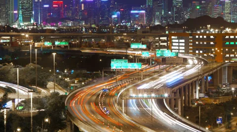 4k timelapse video of a busy highway Stock Footage 36664741