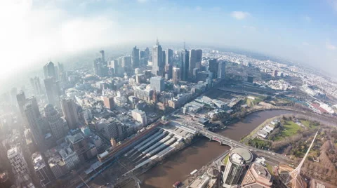 4k timelapse video of the CBD of a city in daytime, fisheye view Stock Footage 40671189