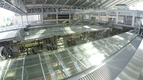 4k timelapse video of commuters in the Umeda Station in Osaka, Japan Stock Footage 52360760