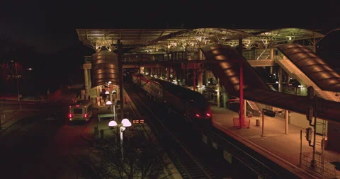 A 4k timelapse video depicting the millbrae california train and BART Stock Footage 267695074
