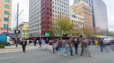 4k timelapse video of the King William Street in Adelaide, South Australia Stock Footage 39667579