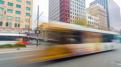 4k timelapse video of the King William Street in Adelaide, South Australia Stock Footage 46719954