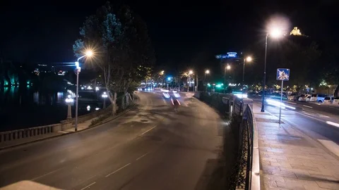 4K Timelapse video of night scene of transportation Stock Footage 81615641