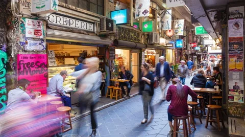 4k timelapse video of people visiting Centre Place in Melbourne, Australia Stock Footage 48951504