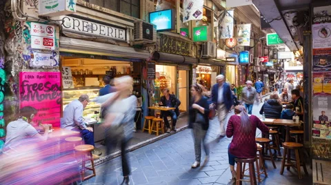 4k timelapse video of people visiting Centre Place in Melbourne, Australia. Stock Footage