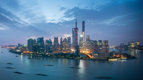 4k timelapse video of Shanghai at sunrise Stock Footage