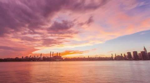 4K Timelapse video of the sunset over New York Video stock 58516898
