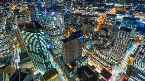 4k timelapse video of Sydney CBD from sunset to night Stock Footage 78701811