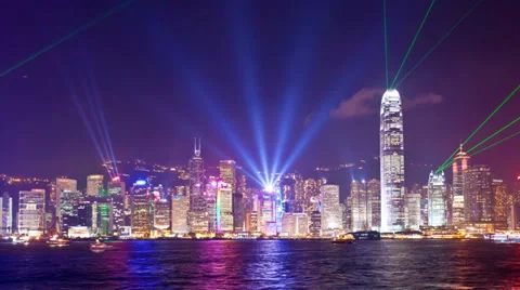 4k timelapse video of Symphony of Light in Hong Kong Video stock 36148310