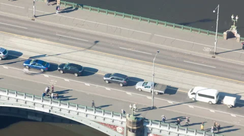4k timelapse video of traffic on a bridge in daytime Stock Footage 53750810