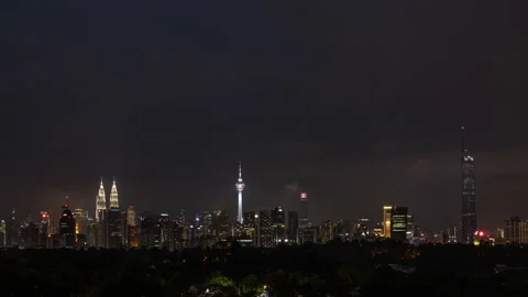 4k Timelapse View of Kuala Lumpur City centre during night view Stock Footage 220509554