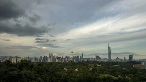4k Timelapse View of Kuala Lumpur City centre duirng rainy day Stock Footage 220512147
