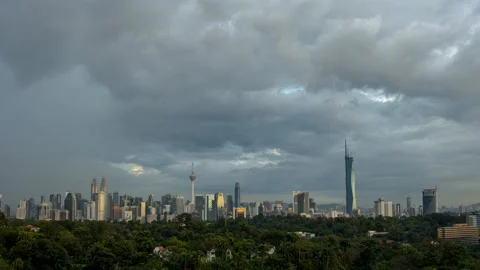 4k Timelapse View of Kuala Lumpur City centre duirng cloudy day Stock Footage 220525542