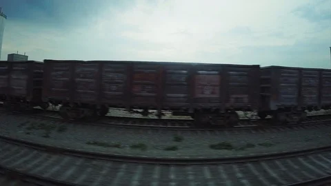 4K Timelapse the view from the train on the beautiful scenery with hills and Stock Footage 120585942