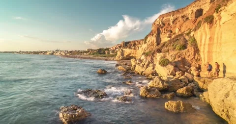 4K Timelapse view of the waves crashing on the rocks Stock Footage 205219721