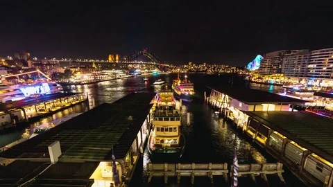 4K Timelapse Vivid Sydney Circular Quay Stock Footage 77125432
