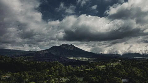 4K timelapse volcano with clouds, Bali Stock Footage 264748579