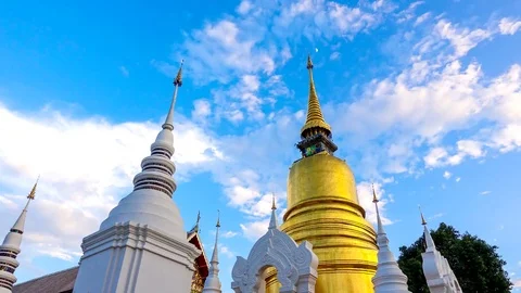 4K Timelapse Wat Suan Dok Temple, Landmark of Chiang Mai, Thailand Stock Footage 69924046