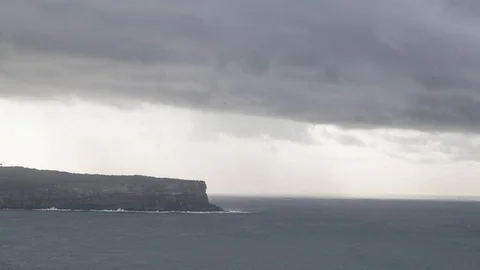 4K Timelapse of weather changing over a cliff Stock Footage 90637979