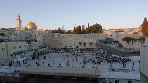 4K Timelapse of Western Wall and Rock of Dome Stock Footage 52213662