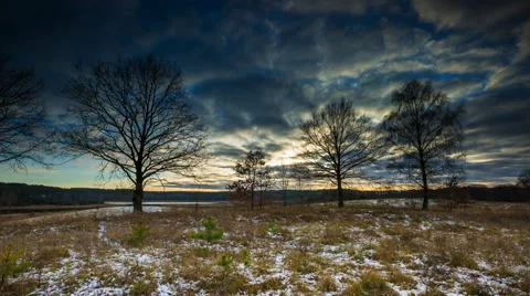 4k timelapse of winter landscape Stock Footage 60063223