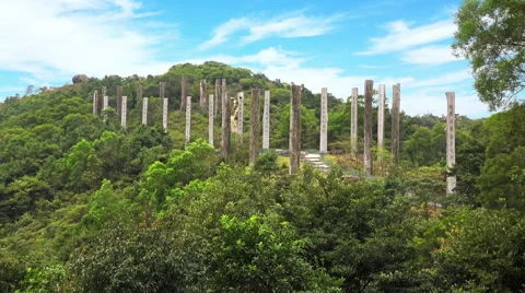 4K Timelapse of The Wisdom Path in Lantau Island in Hong Kong Stock Footage 59222189