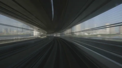 4K timelapse yurikamome driverless train in odaiba Video stock 39657042