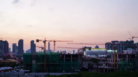 4k timelapse,Group of worker are building construction or mall Stock-Footage 45680458
