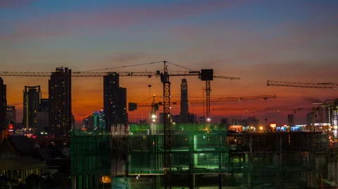 4k timelapse,Group of worker are building construction or mall 45704247