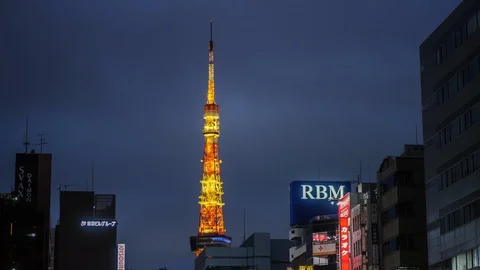 4K Tokyo Tower Time Lapse Footage. Video stock 111888177