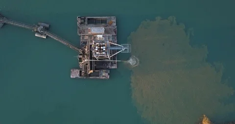 4K Top down aerial view above quarry  Stock Footage 124981223