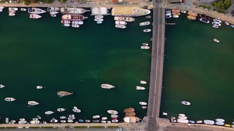 4K Top Down Aerial View of Cetina River in Omis Croatia Stock Footage 315450886