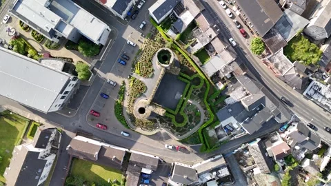 4K Top Down Aerial View of Carlow Castle in County Carlow Ireland 库存影片 337844989