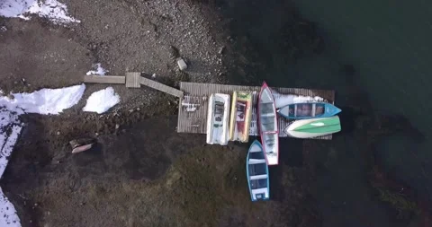 4K Top Down video of boats 01 Stock Footage 167853589