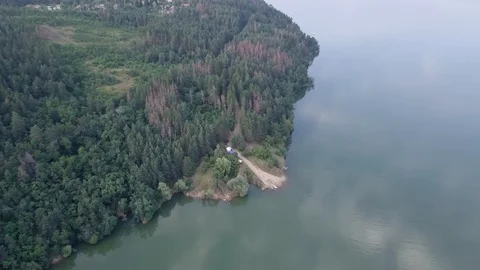 4K Top Down video of lake at summer2 Video stock 125767157