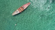 4K Top View Of  Fishing Boat  Near The Koh Samui Islands.aerial Survey Stock Footage