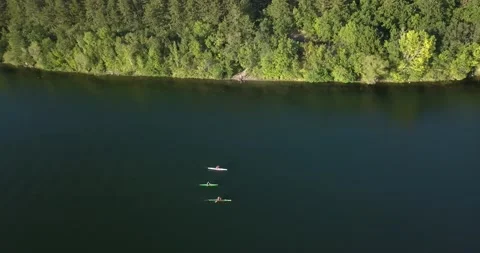 4k topdown drone video above boats 12 Stock Footage 141142142