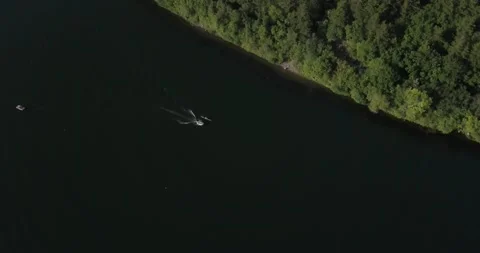 4k topdown drone video above boats 09 Stock Footage 141142586