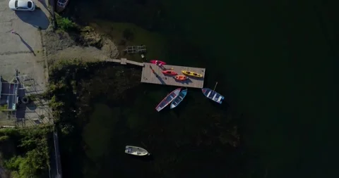 4k topdown drone video above boats 05 Video stock 141142832