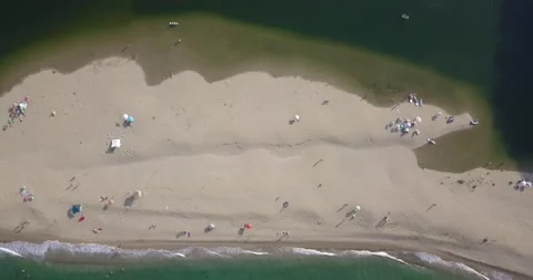4k topdown video of beach 2 Stock Footage 167853371