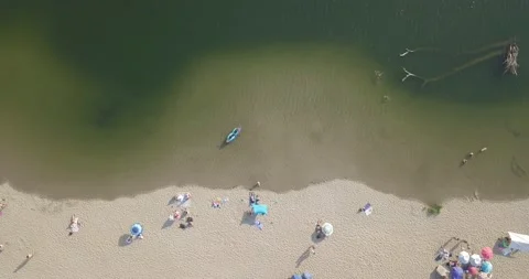 4k topdown video of beach 3 Stock Footage 167853311