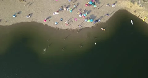 4k topdown video of beach 4 Stock Footage 167852552