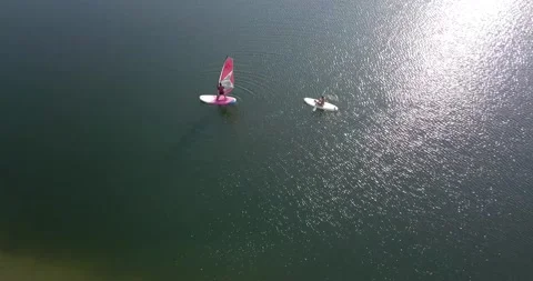 4k topdown video with windsurf 03 Stock Footage 167853403