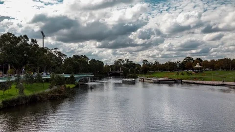 4K Torrens River, Adelaide Timelapse Stock Footage 77016538