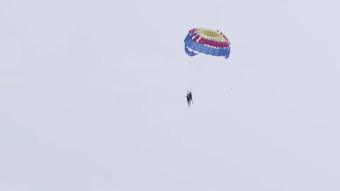 4K Tourist Parasailing Over a Pristine Phu Quoc Beach, Vietnam Travel Stock Footage 319346387